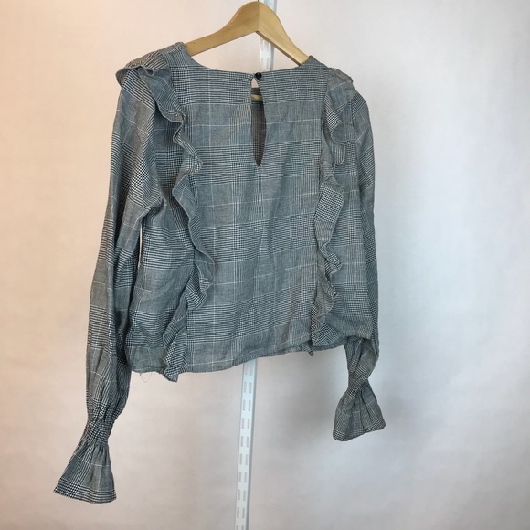 {ROMEO & JULIET} Glen Plaid Ruffle Blouse - Picture 5 of 6